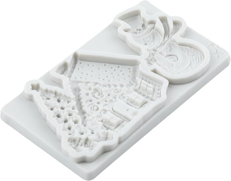 TAOXIBEI Christmas Polymer Clay Mold Christmas House Snowman Silicone Molds for DIY Crafts Epoxy Resin Casting Air Dry Polymer Clay Plaster Jewelry Making - Image 4